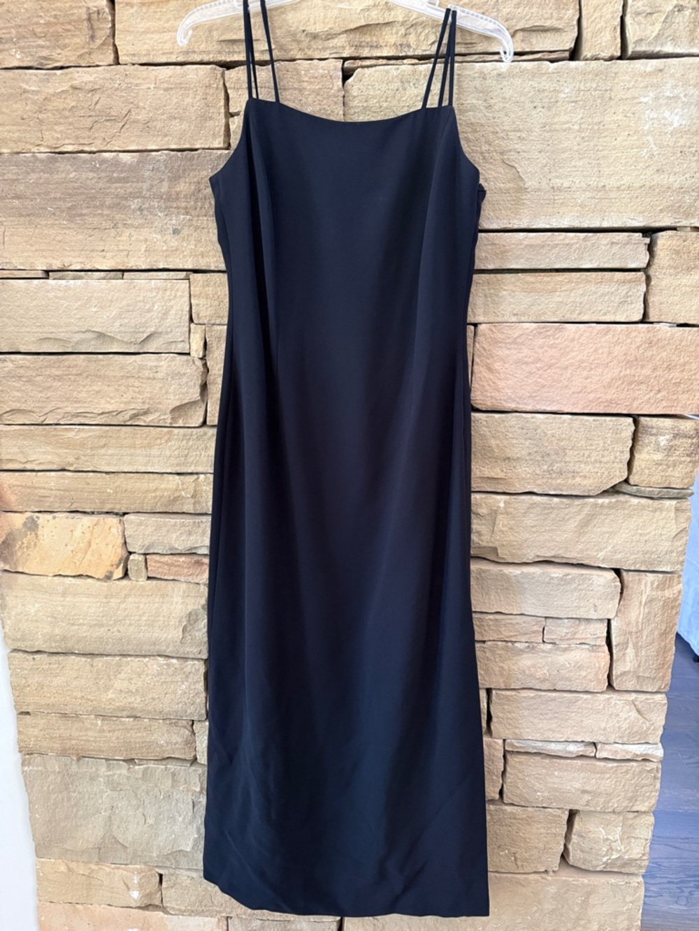 2000s Jones New York Black Evening Dress Sheath, Fully Lined, spaghetti Straps
